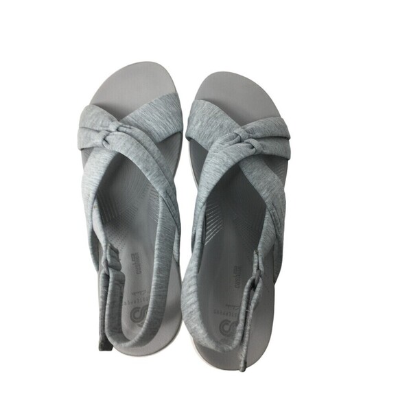 Clarks Wedge Sandals Women's Size 11 M Gray Soft Cushion Cloud Steppers - Picture 10 of 14